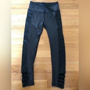 NWOT Justice Faux leather spandex and cotton leggings.